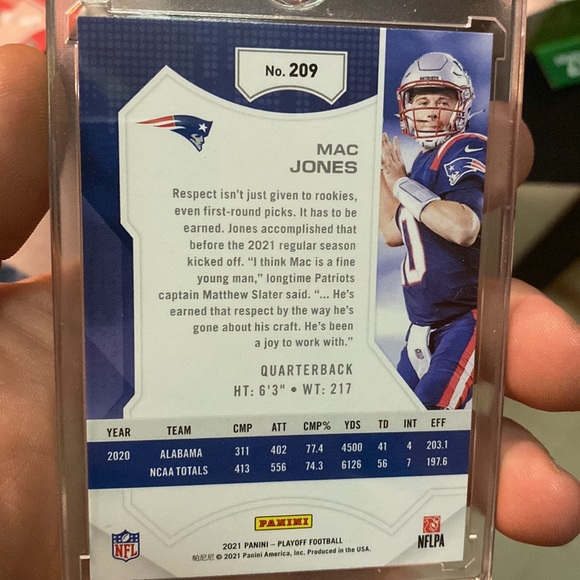 2021 Panini playoff Mac Jones green parallel kickoff rookie card - Picture 2 of 2